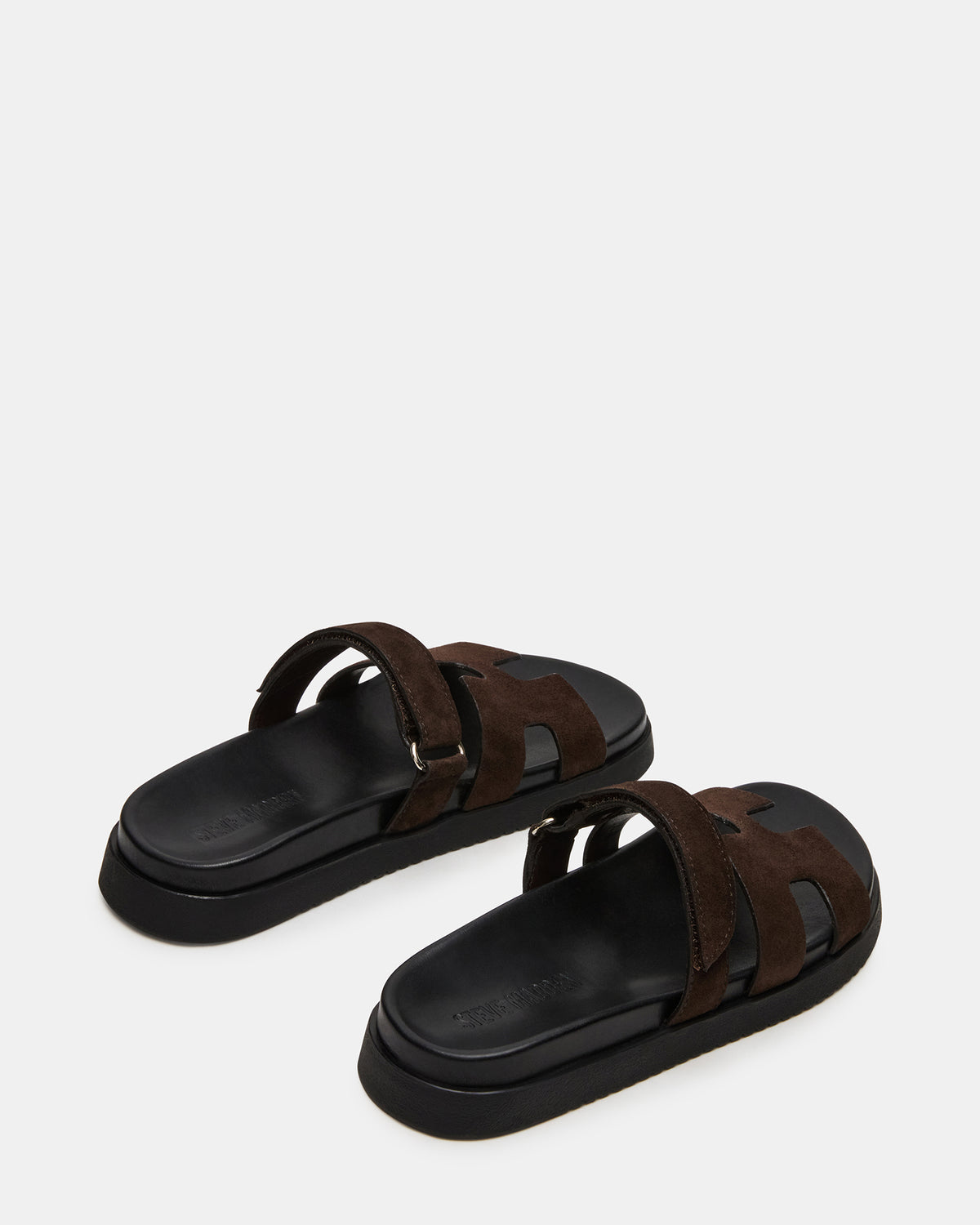 Steve Madden MAYVEN Chocolate Brown Suede Flatform Slide Women's Sandal