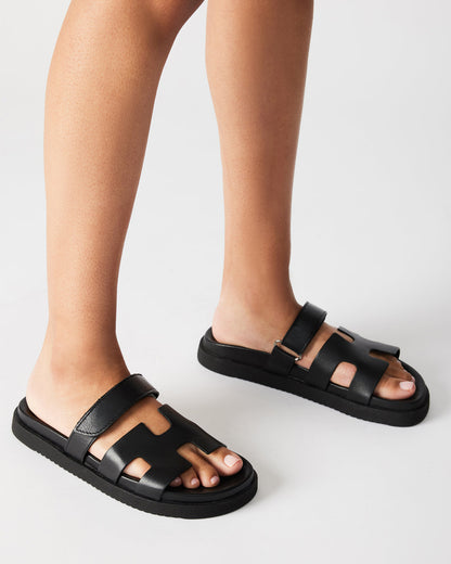Steve Madden MAYVEN Chocolate Brown Suede Flatform Slide Women's Sandal