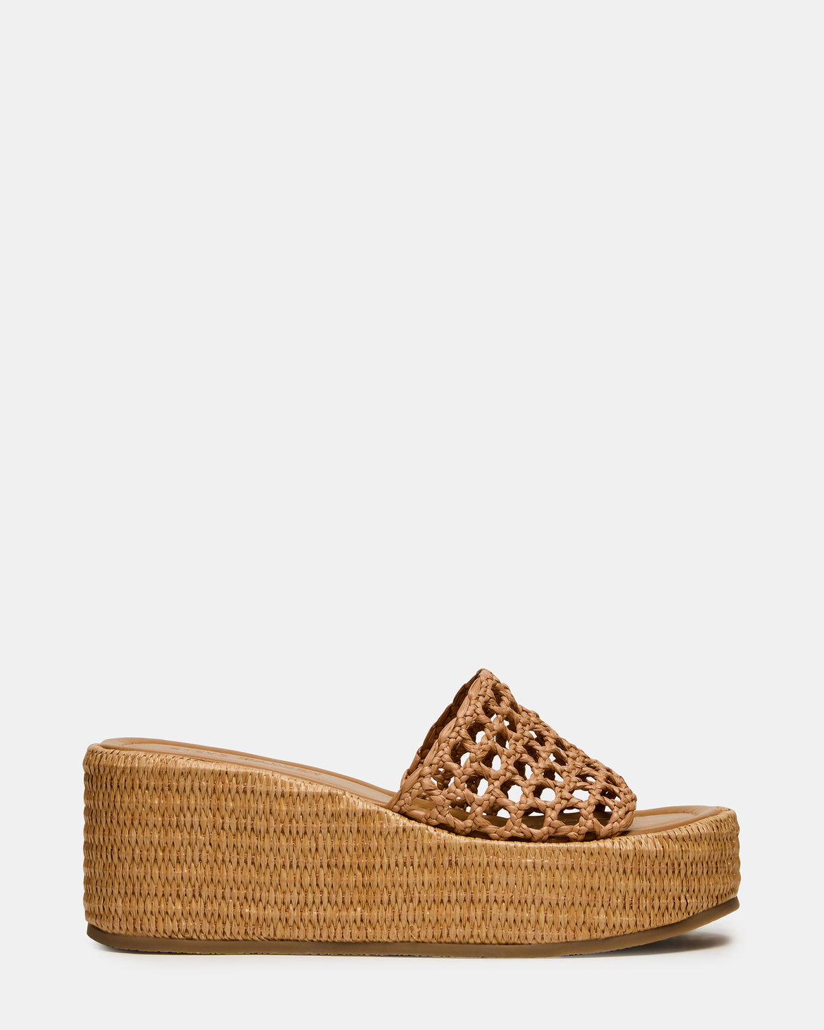 Steve Madden BRANDY Raffia Woven Mule Platform Slide Women's Sandal