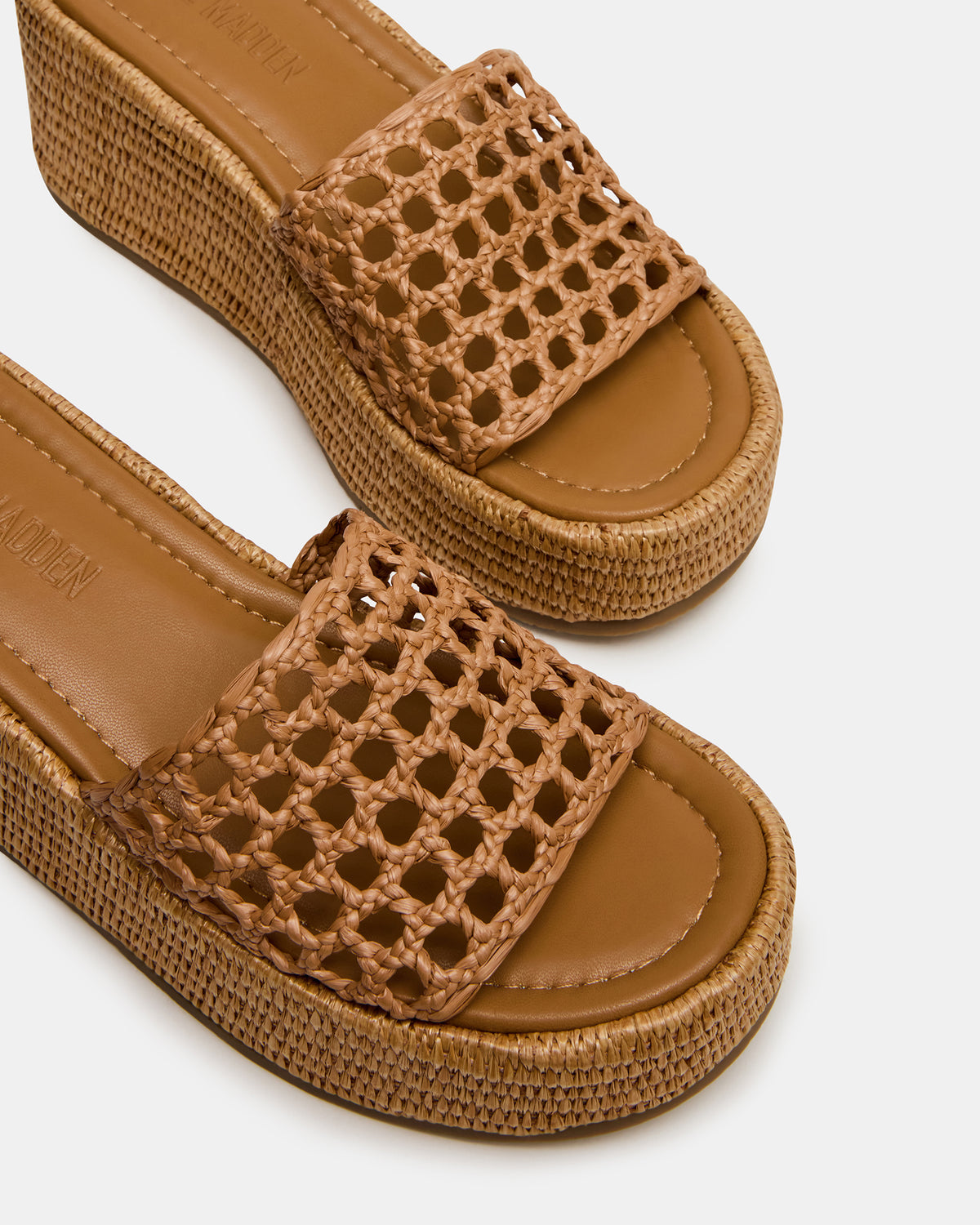Steve Madden BRANDY Raffia Woven Mule Platform Slide Women's Sandal