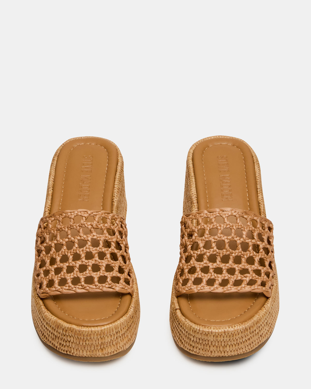 Steve Madden BRANDY Raffia Woven Mule Platform Slide Women's Sandal