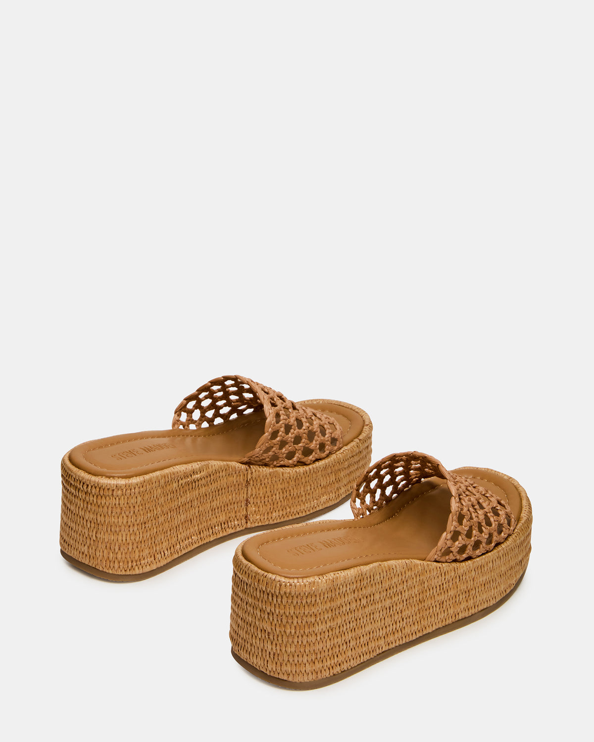 Steve Madden BRANDY Raffia Woven Mule Platform Slide Women's Sandal