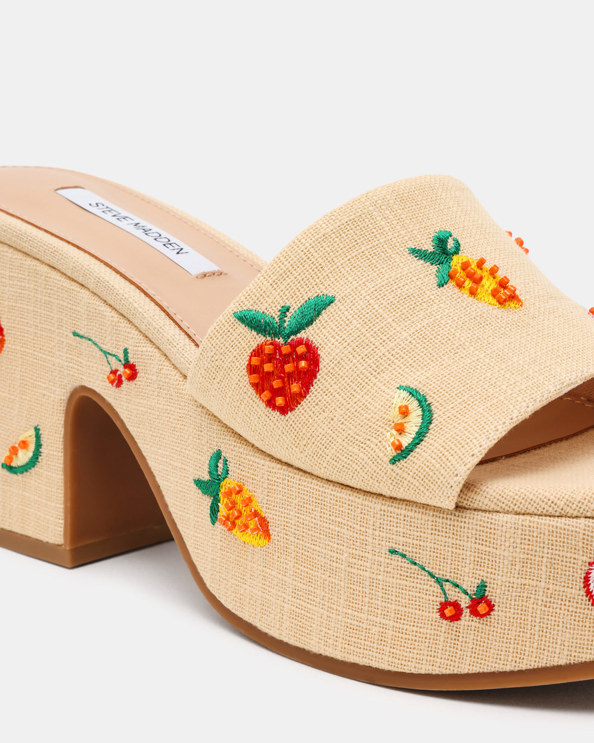 Steve Madden TRIPPY Embellished Fruit Multi Platform Mule Women's Sandal