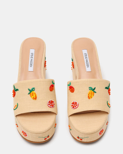 Steve Madden TRIPPY Embellished Fruit Multi Platform Mule Women's Sandal