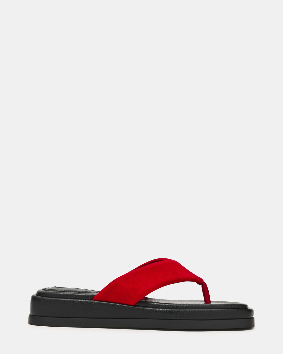 Steve Madden BELLA Red Suede Thong Square-Toe Platform Women's Sandal