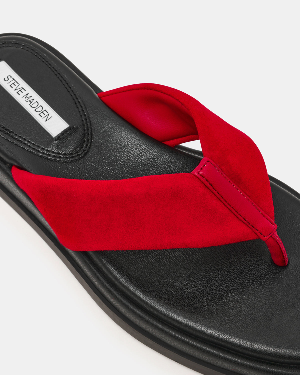 Steve Madden BELLA Red Suede Thong Square-Toe Platform Women's Sandal