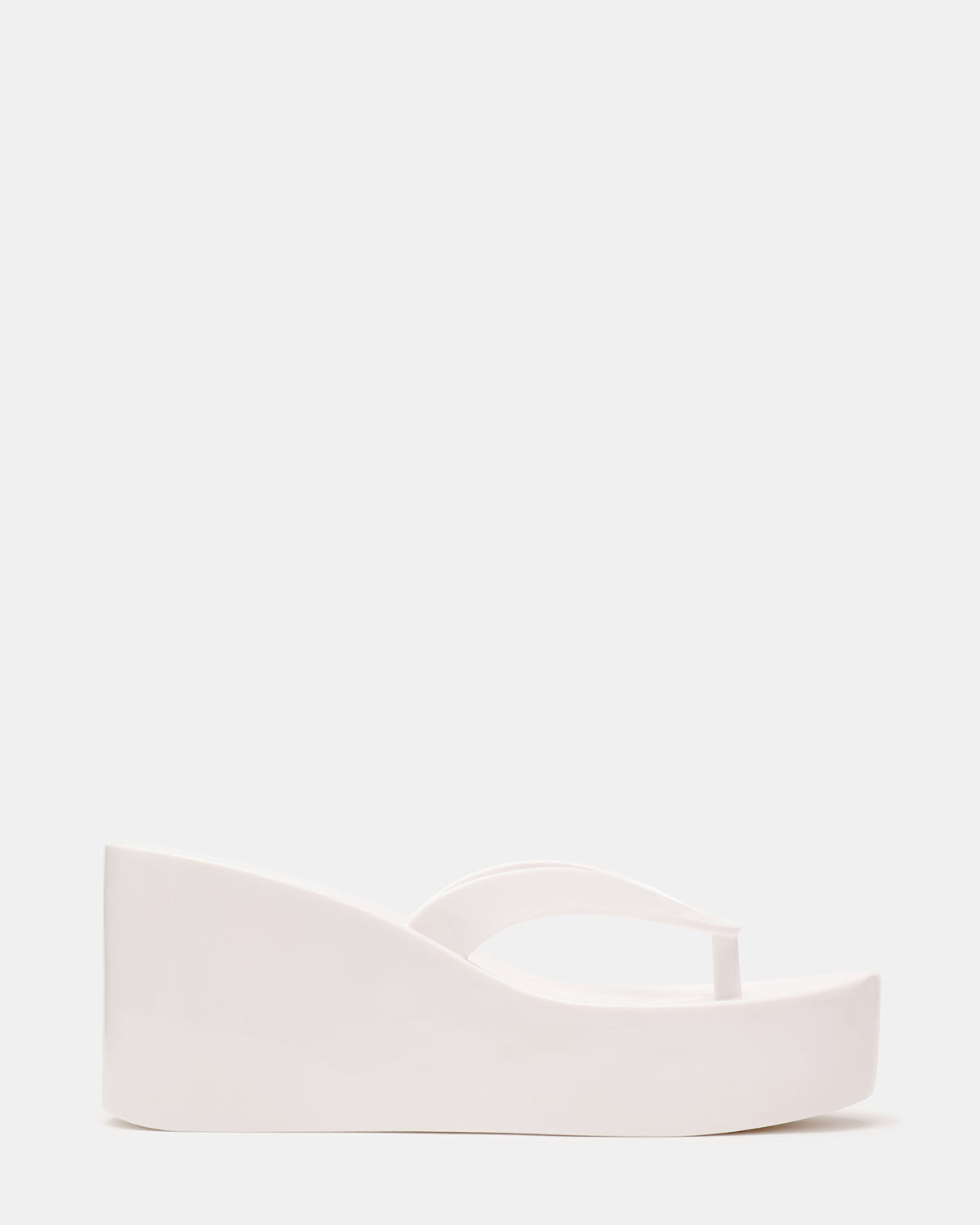 Steve Madden JELLA White Thong Wedge Women's Platform Sandal