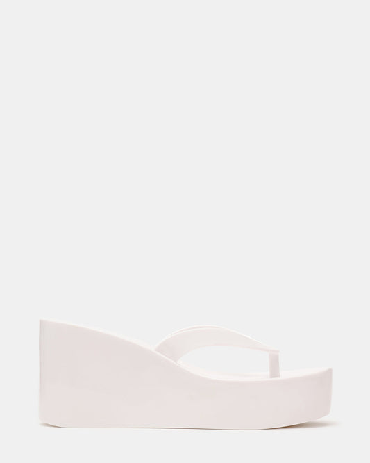 Steve Madden JELLA White Thong Wedge Women's Platform Sandal