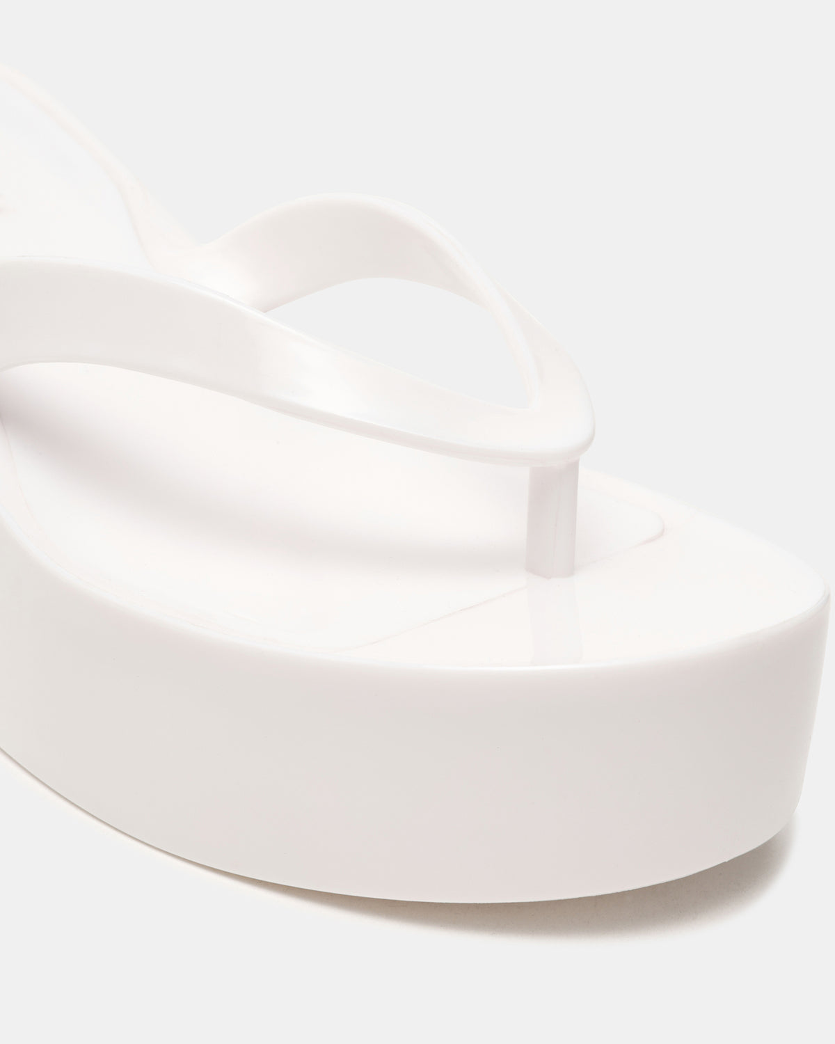 Steve Madden JELLA White Thong Wedge Women's Platform Sandal