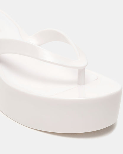 Steve Madden JELLA White Thong Wedge Women's Platform Sandal