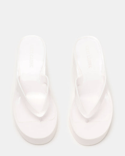 Steve Madden JELLA White Thong Wedge Women's Platform Sandal