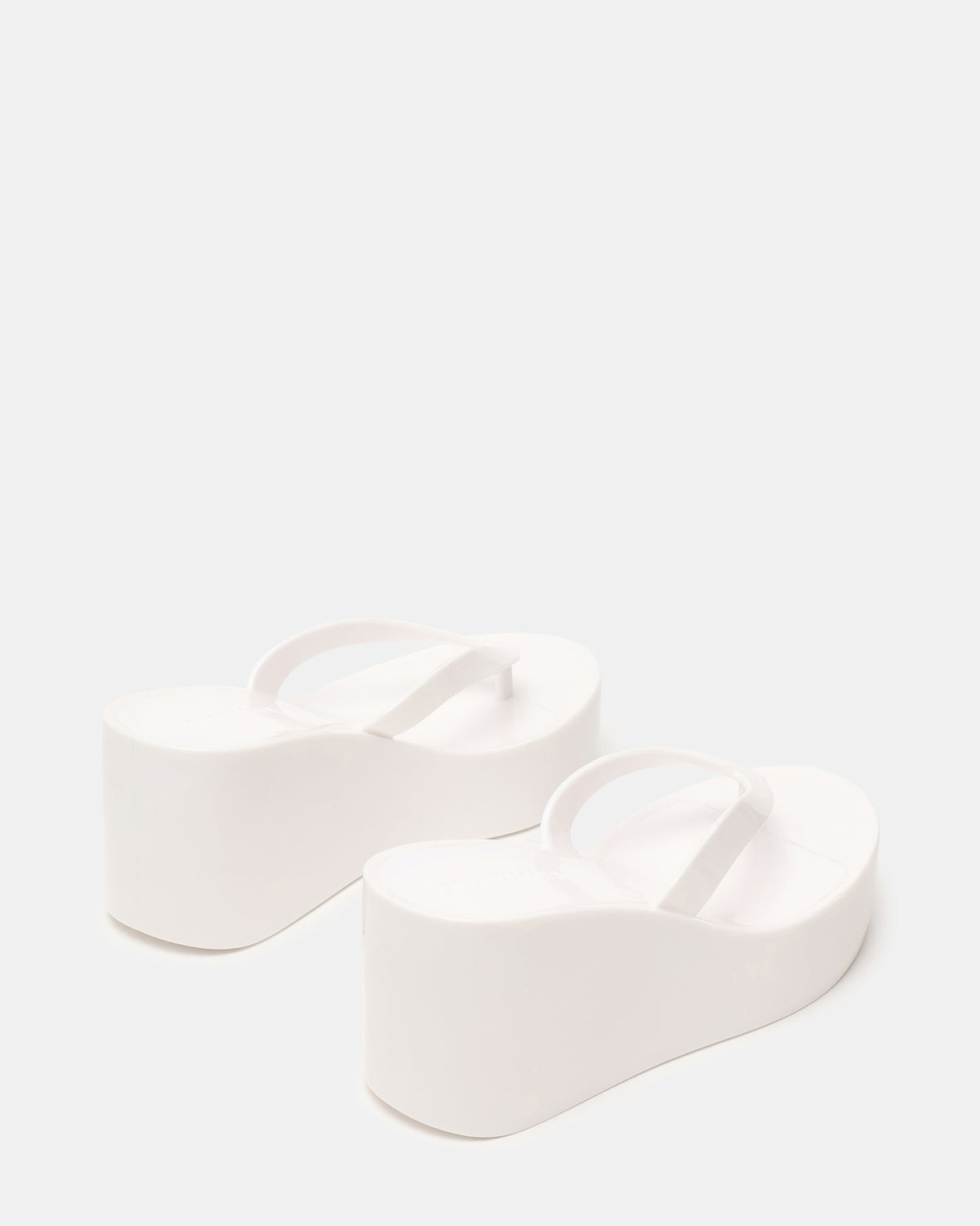 Steve Madden JELLA White Thong Wedge Women's Platform Sandal