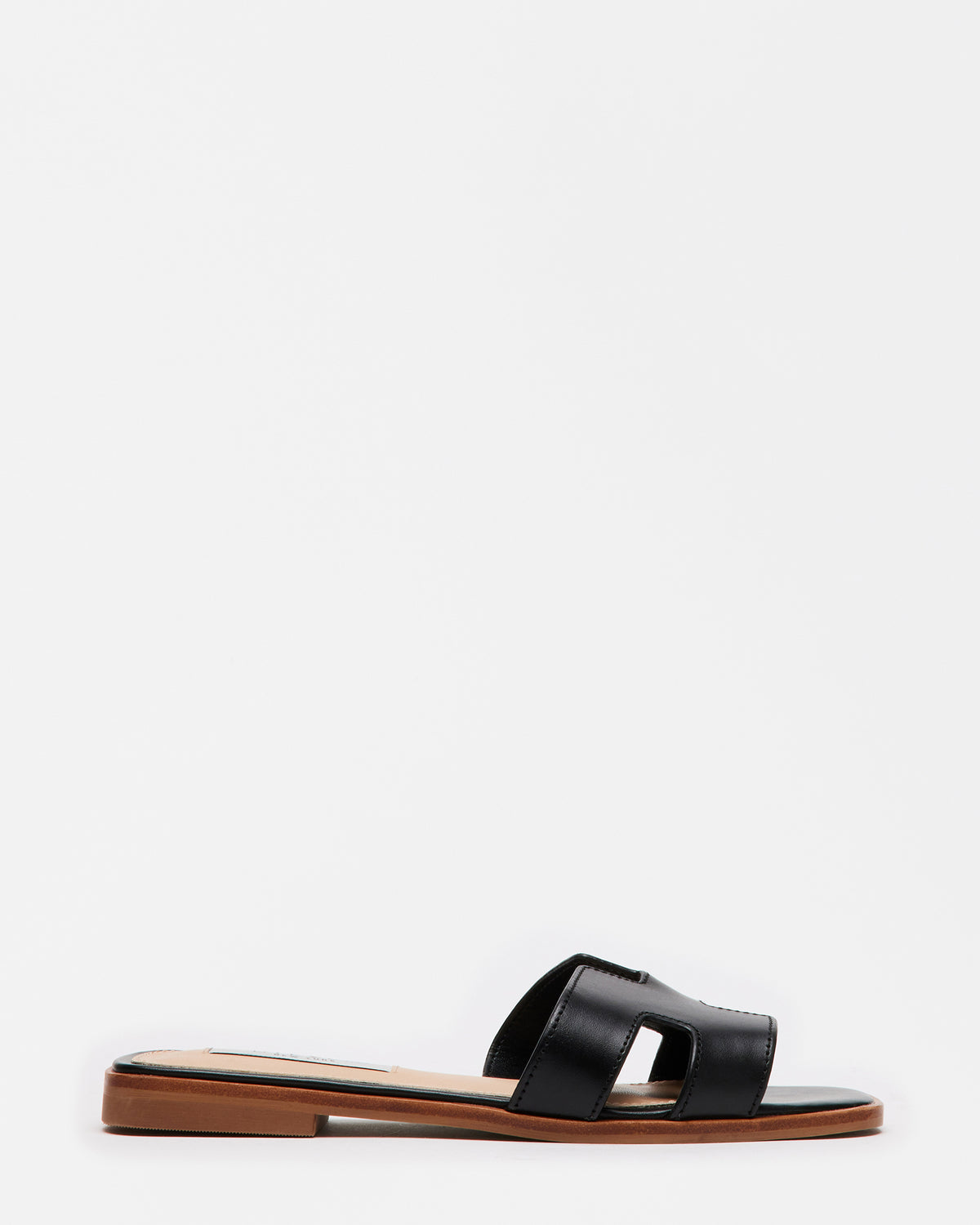 Steve Madden HADYN Black Leather Sandal | Women's Designer Sandals