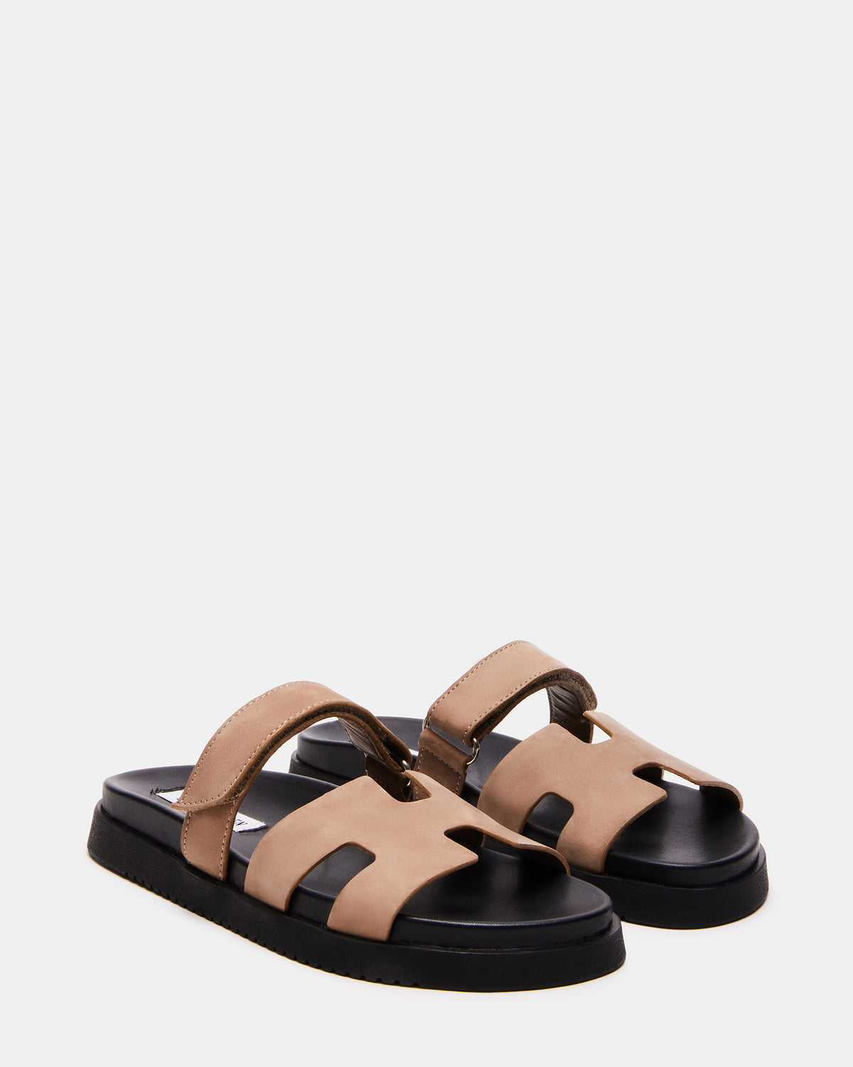 Steve Madden MAYVEN Tan Nubuck Flatform Slide Women's Sandal