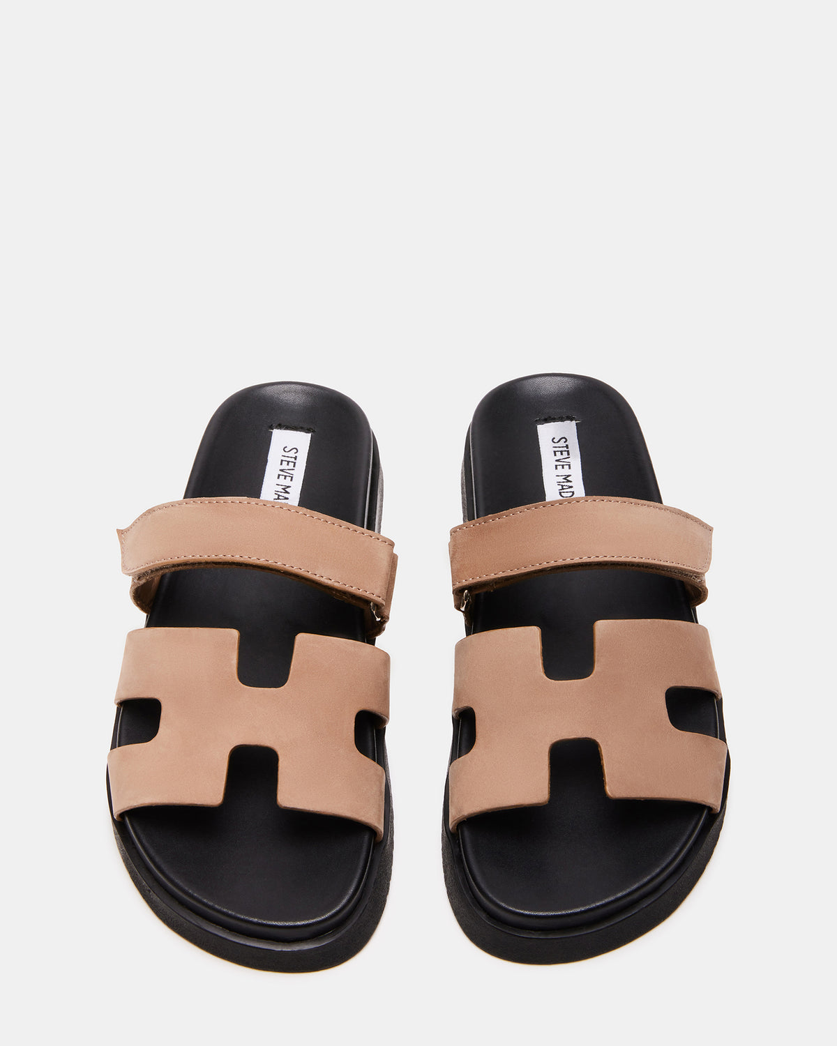 Steve Madden MAYVEN Tan Nubuck Flatform Slide Women's Sandal