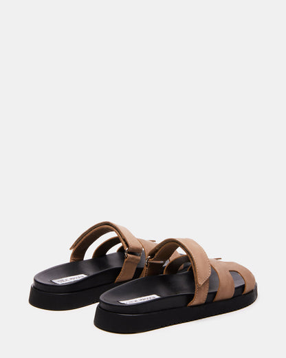 Steve Madden MAYVEN Tan Nubuck Flatform Slide Women's Sandal