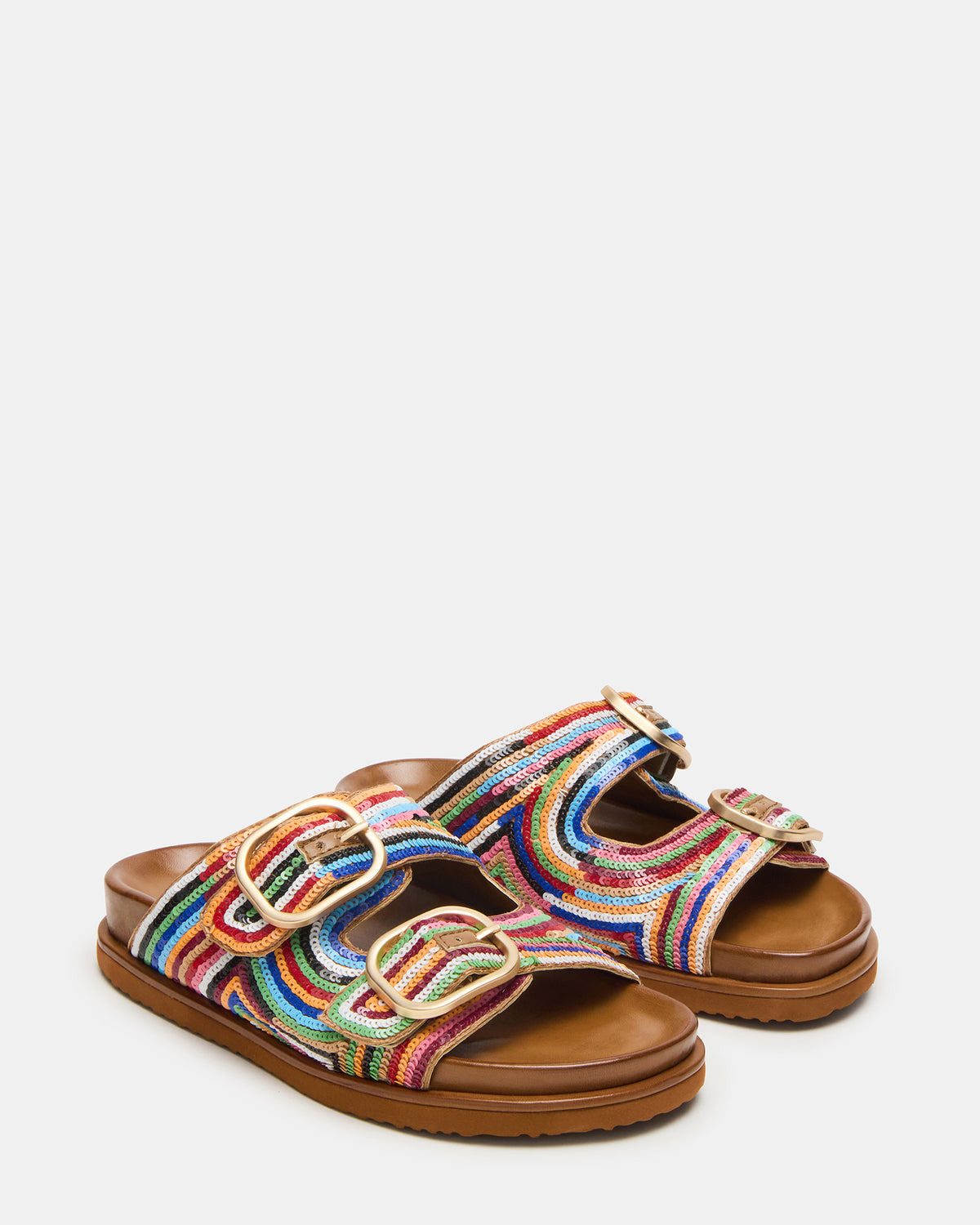 Steve Madden TOURIST Multi Color Footbed Slide Women's Sandal