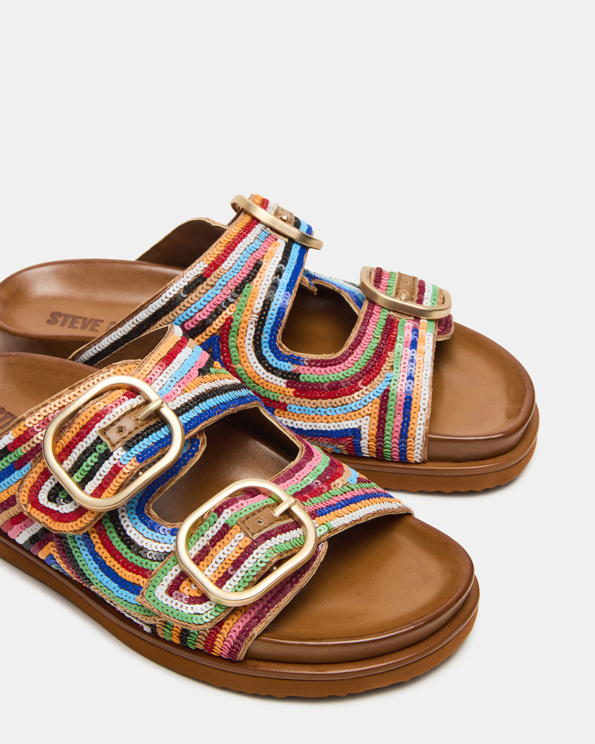 Steve Madden TOURIST Multi Color Footbed Slide Women's Sandal