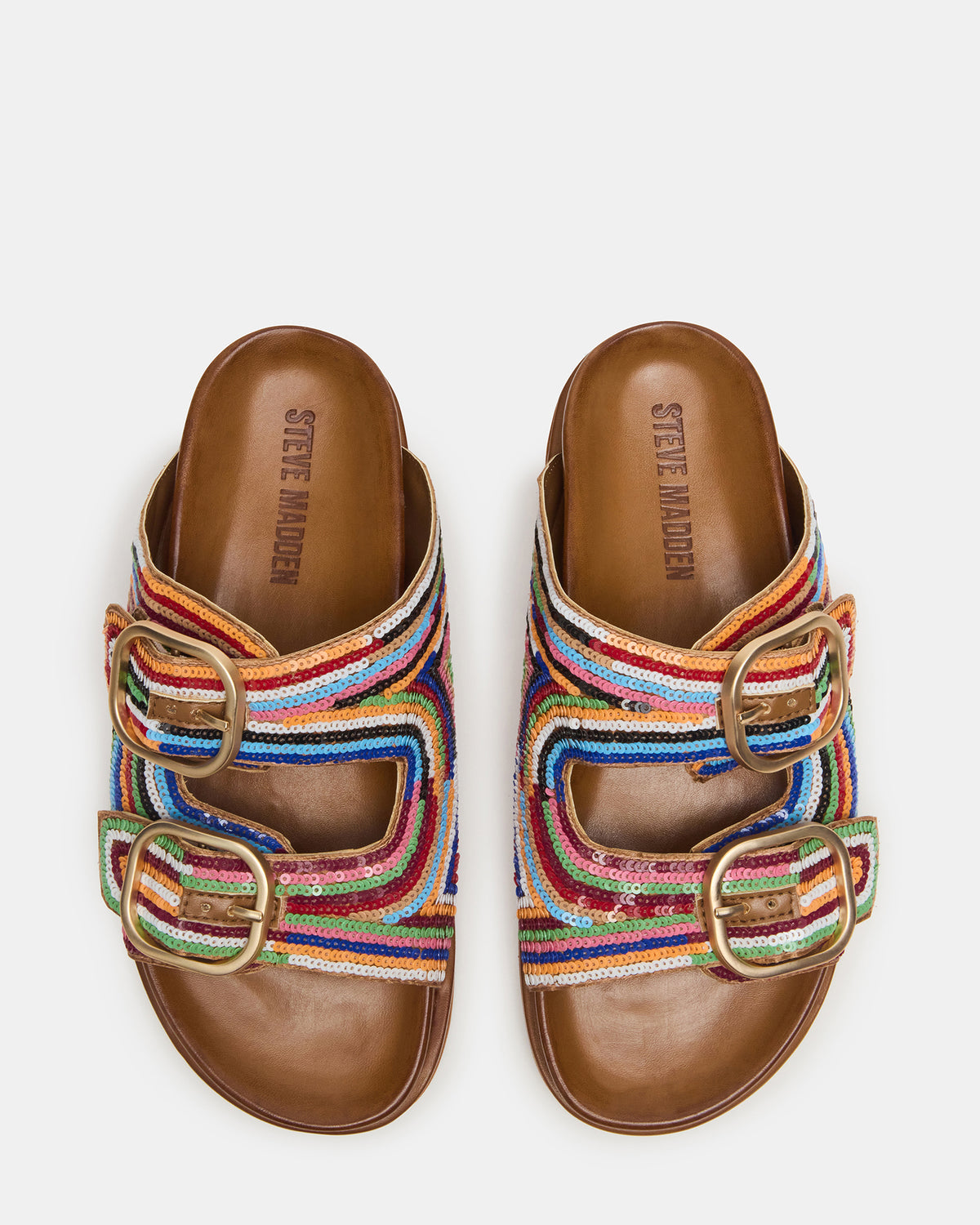 Steve Madden TOURIST Multi Color Footbed Slide Women's Sandal