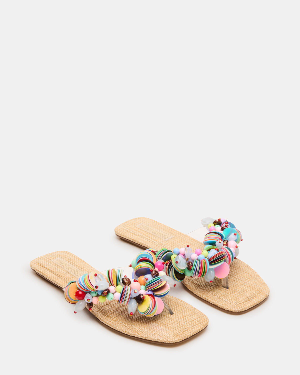 Steve Madden TRELLA Multi Beads Square-Toe Thong Women's Sandal