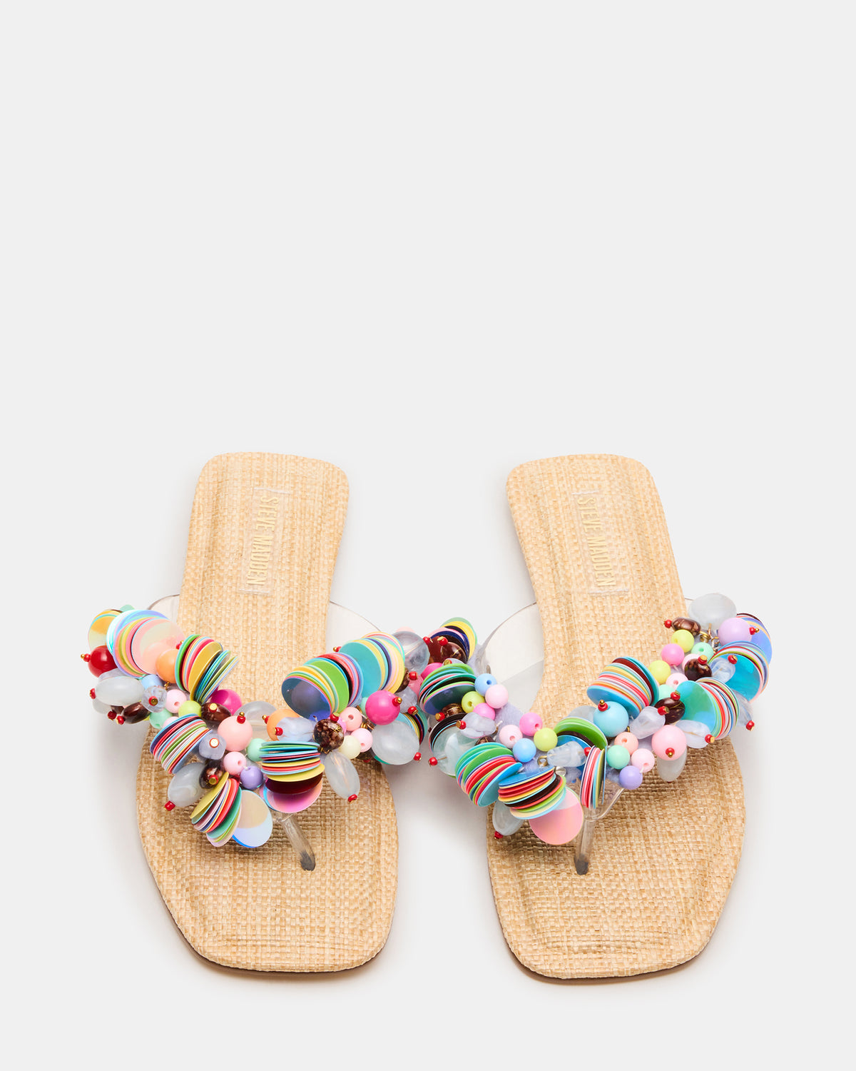 Steve Madden TRELLA Multi Beads Square-Toe Thong Women's Sandal