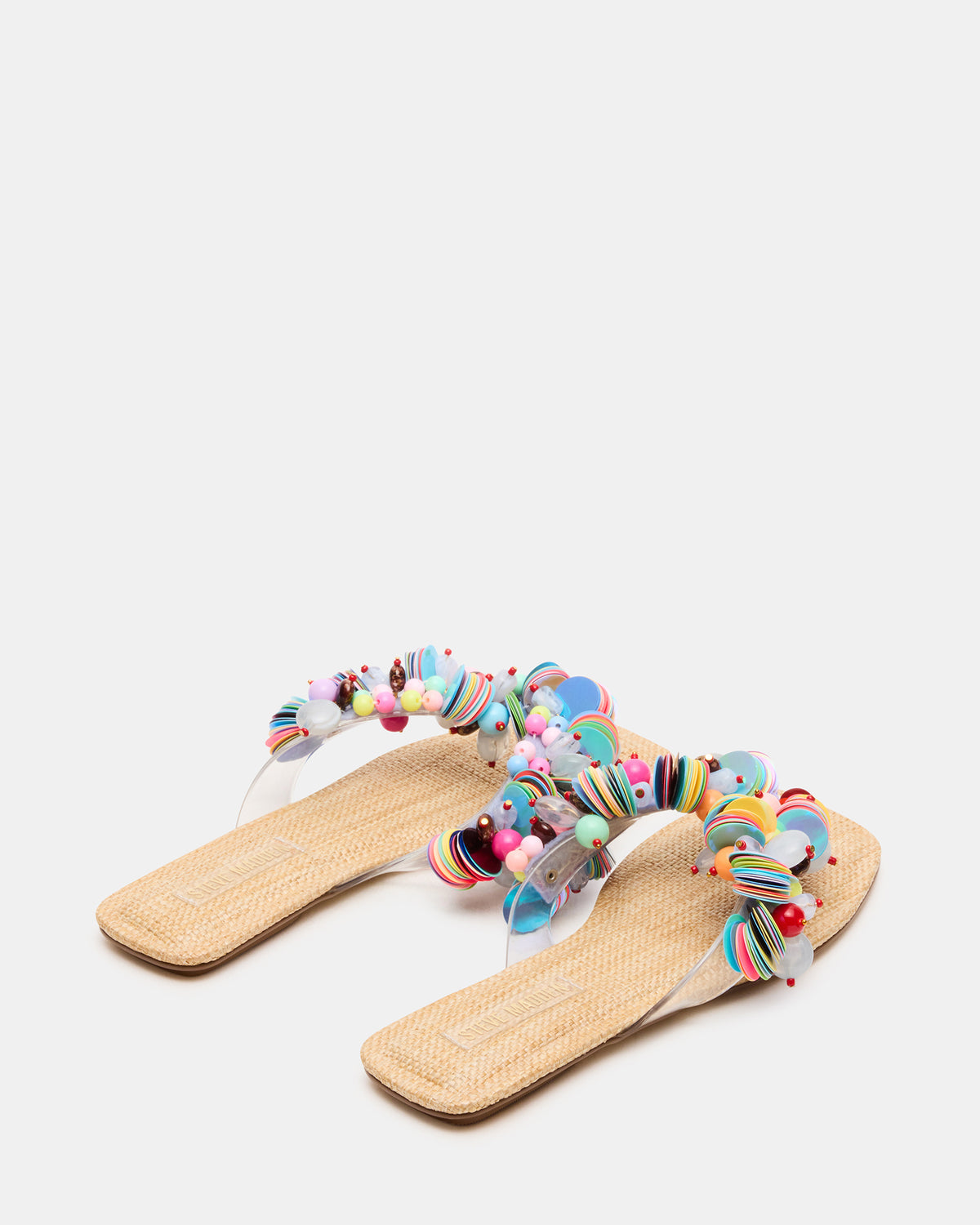 Steve Madden TRELLA Multi Beads Square-Toe Thong Women's Sandal
