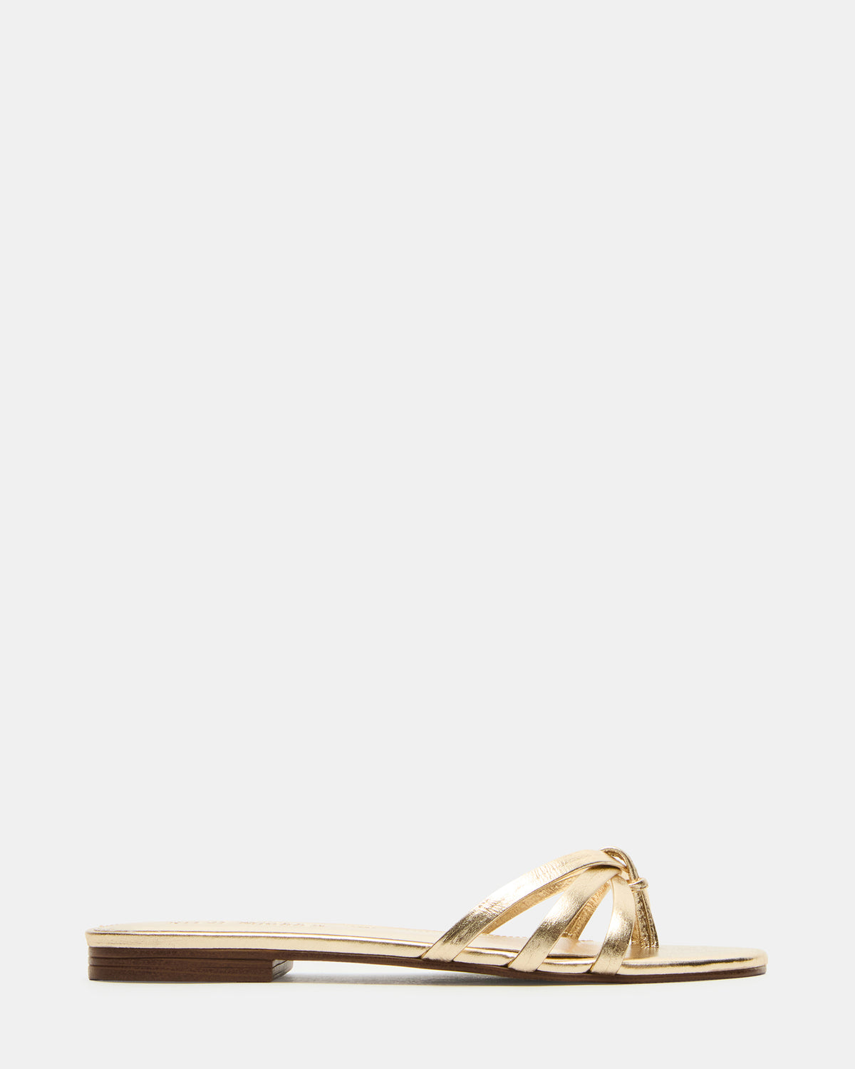 Steve Madden CALISSI Champagne Leather Strappy Women's Slide Sandal