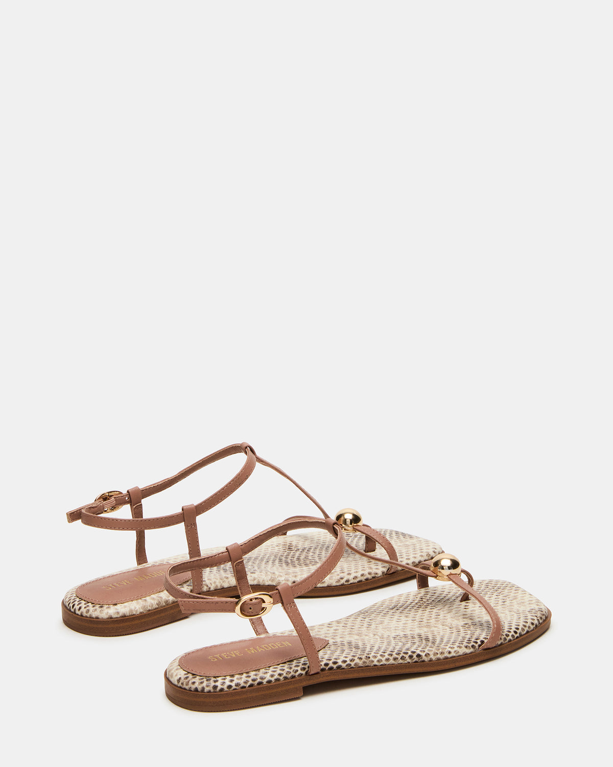 Steve Madden RITZY Natural Snake Square-Toe Strappy Women's Sandal