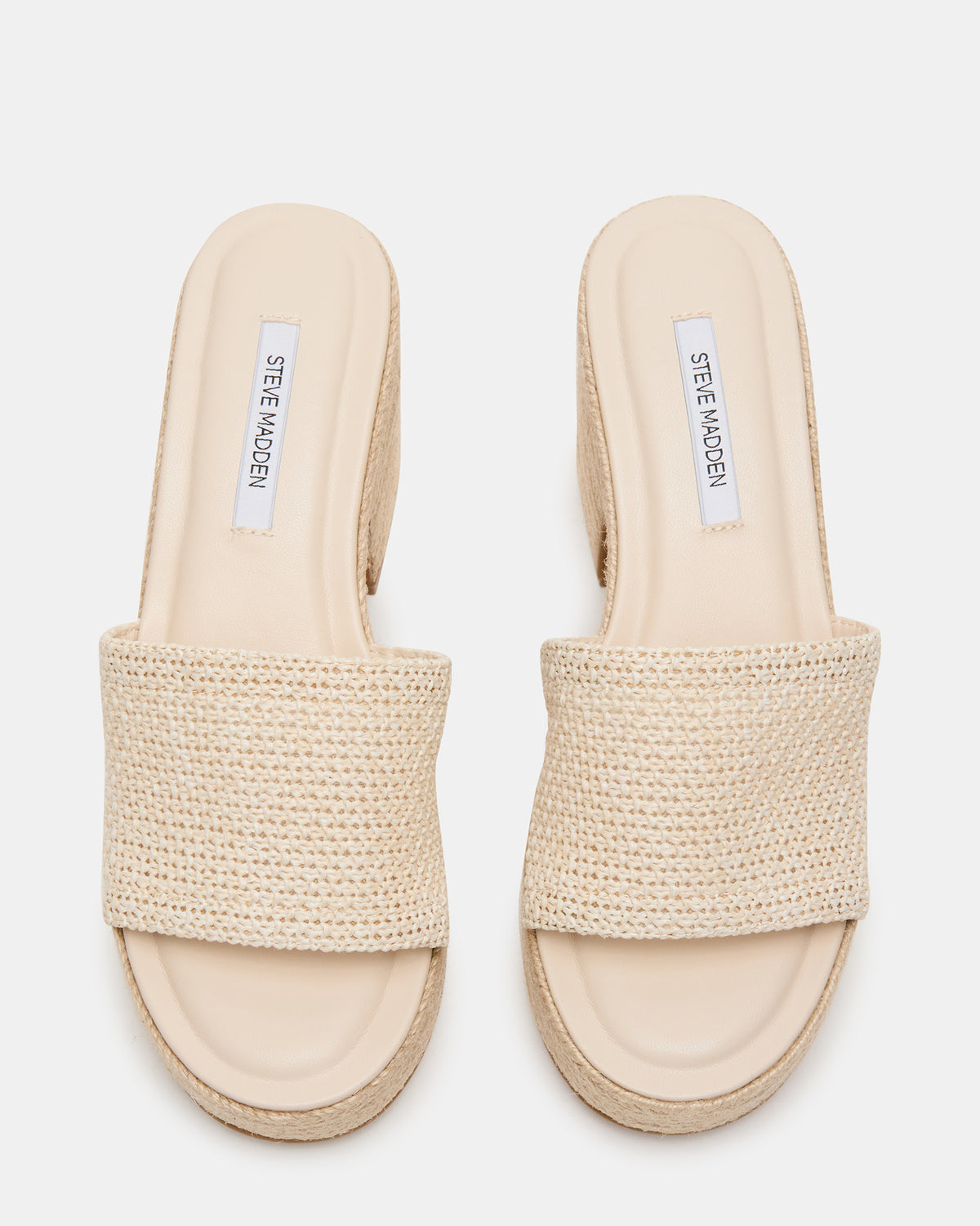 Steve Madden TRIPPY Natural Raffia Platform Mule Women's Sandal