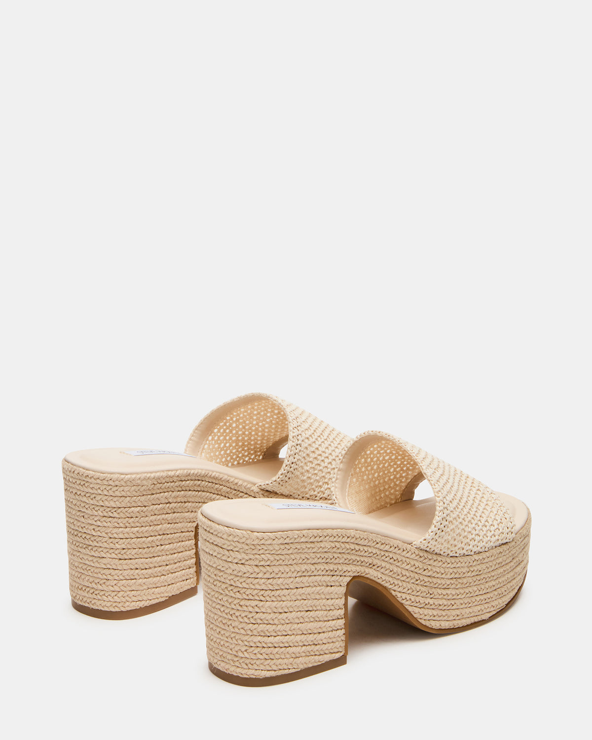 Steve Madden TRIPPY Natural Raffia Platform Mule Women's Sandal