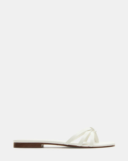 Steve Madden CALISSI White Leather Strappy Women's Slide Sandal