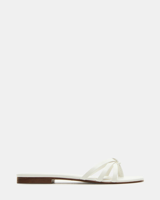 Steve Madden CALISSI White Leather Strappy Women's Slide Sandal