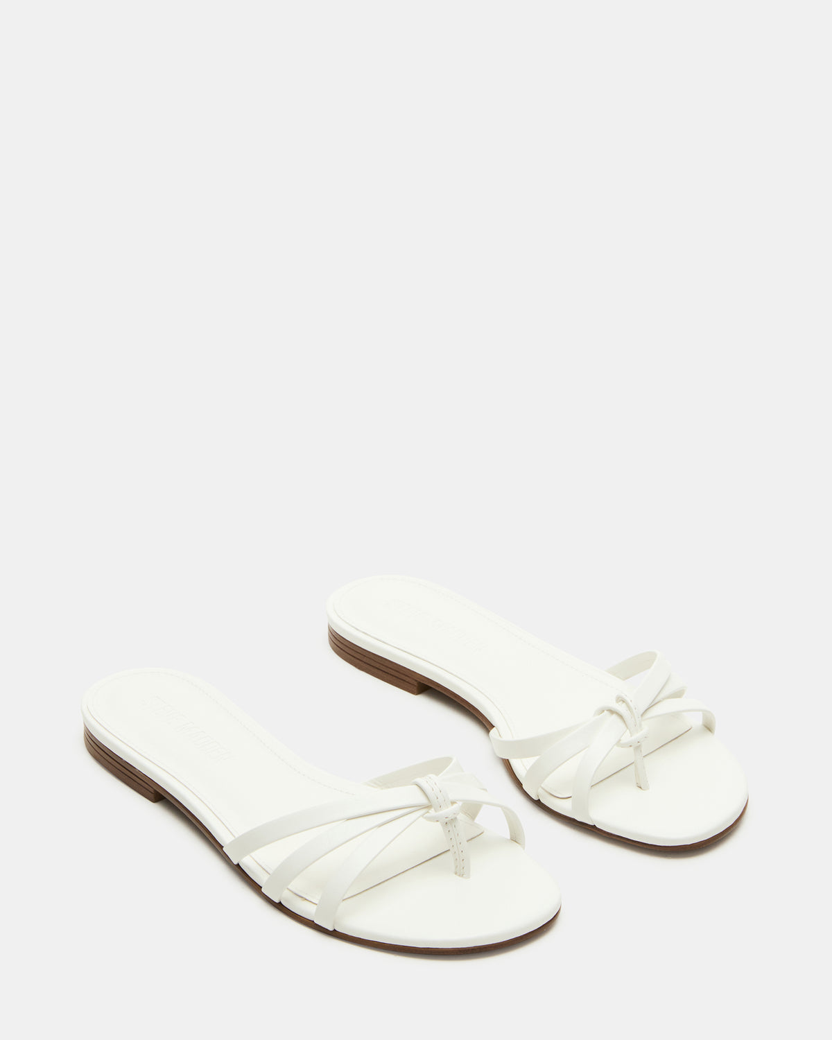 Steve Madden CALISSI White Leather Strappy Women's Slide Sandal