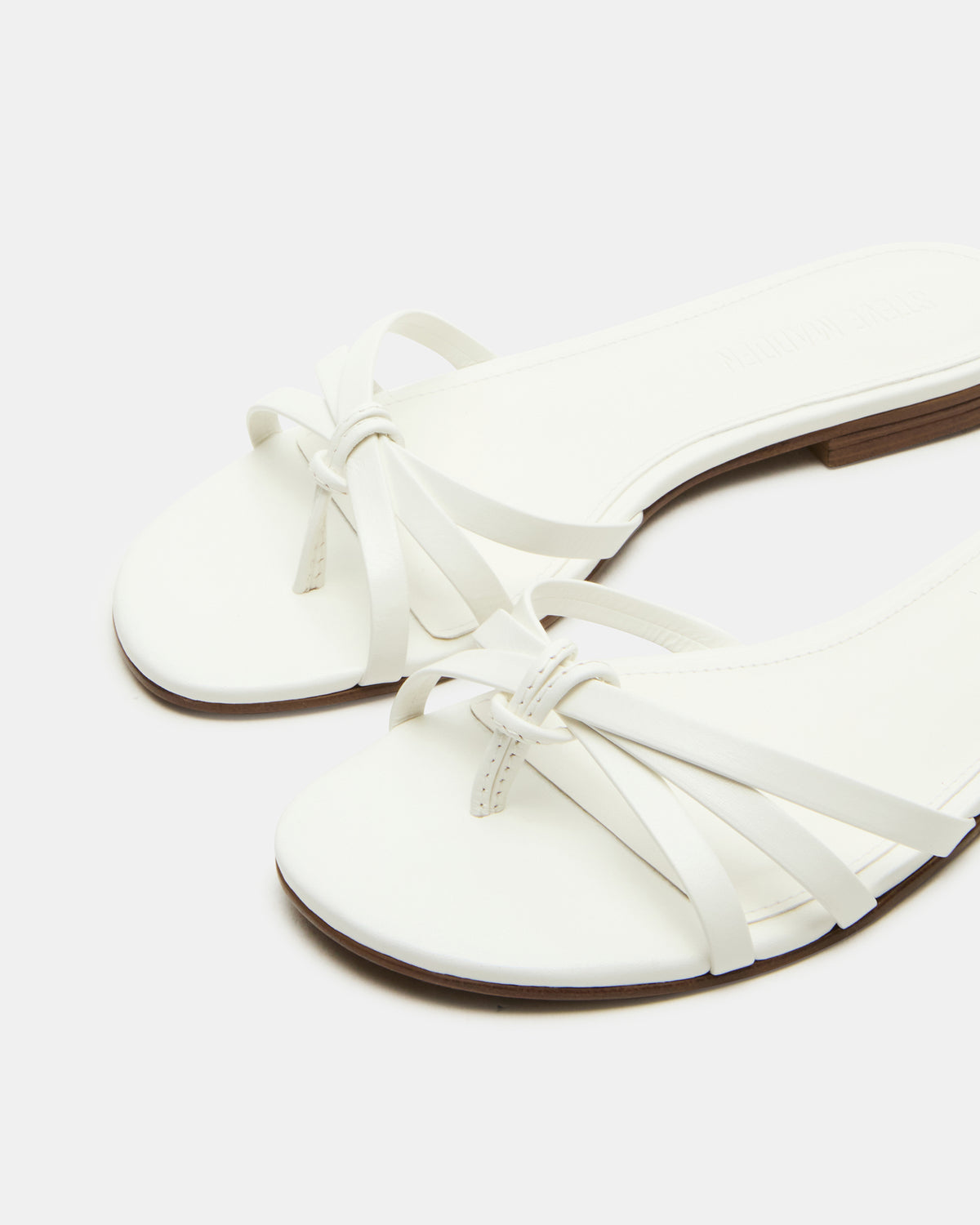 Steve Madden CALISSI White Leather Strappy Women's Slide Sandal