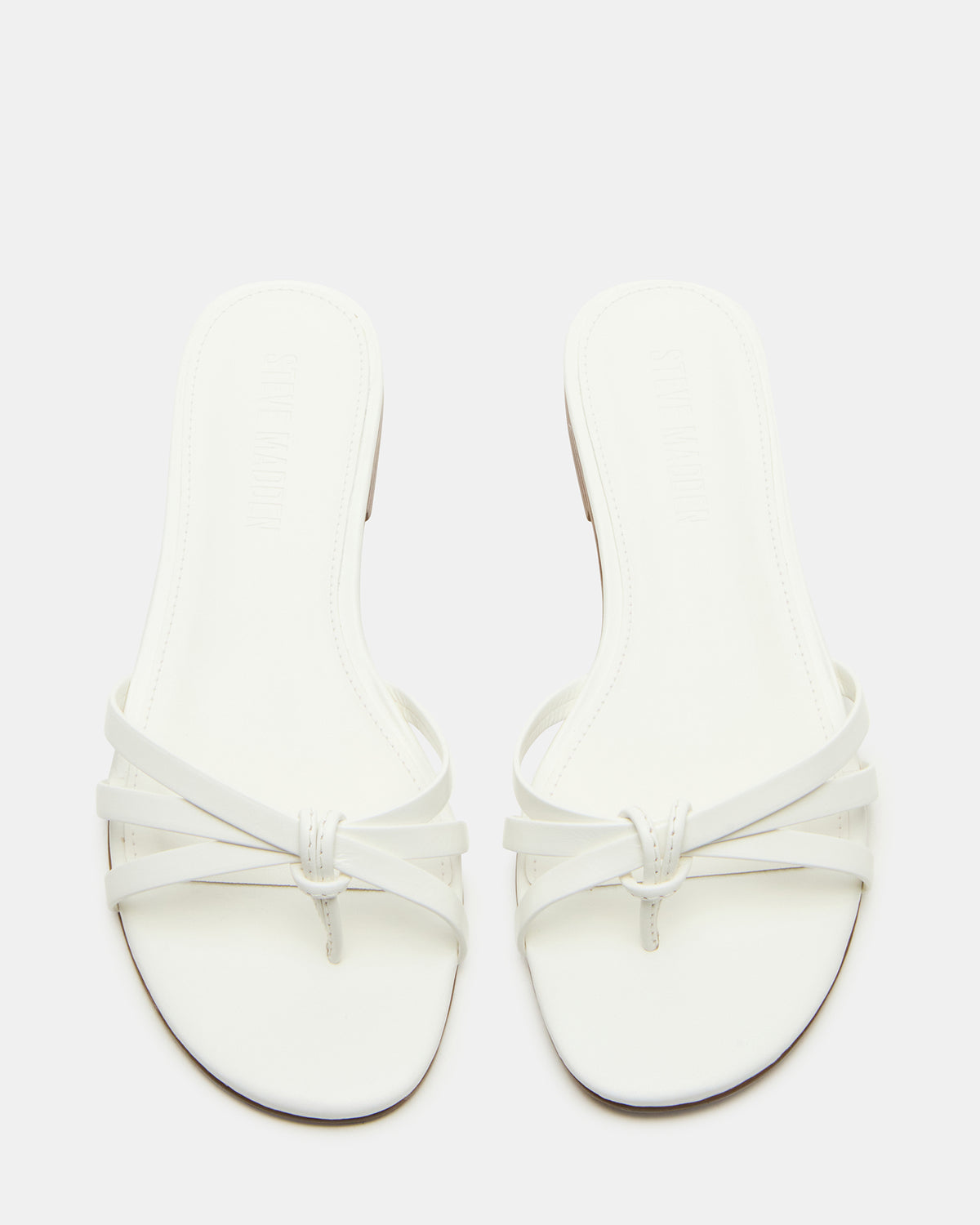 Steve Madden CALISSI White Leather Strappy Women's Slide Sandal