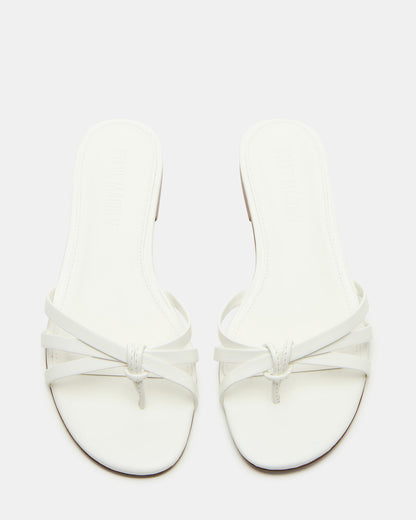 Steve Madden CALISSI White Leather Strappy Women's Slide Sandal