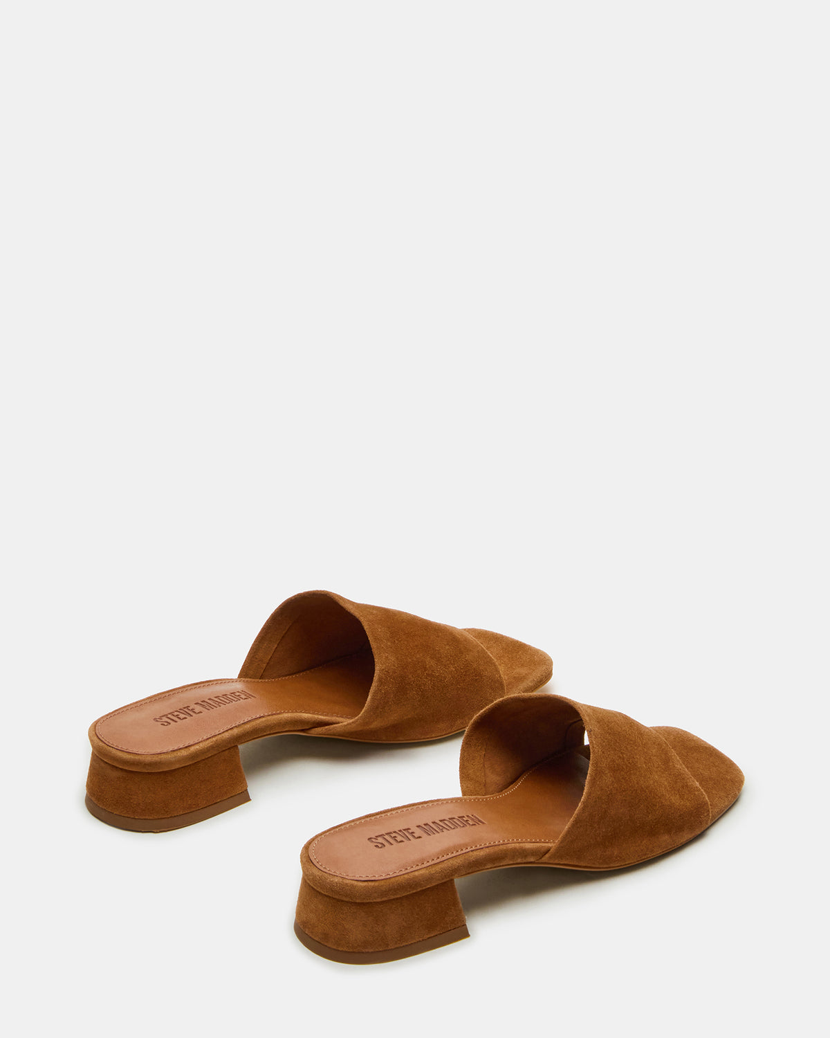 Steve Madden MONTGOMERY Chestnut Suede Square-Toe Slide Mule Women's Sandal
