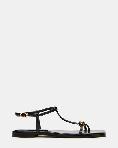 Steve Madden RITZY Black Square-Toe Strappy Women's Sandal