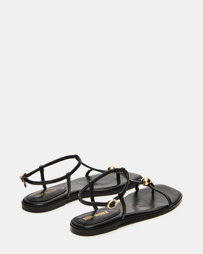Steve Madden RITZY Black Square-Toe Strappy Women's Sandal