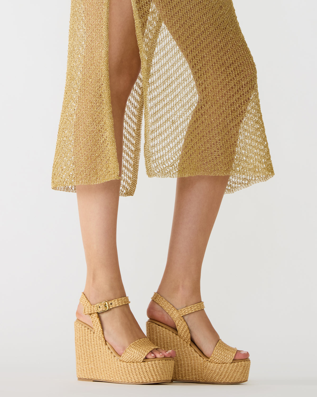 Steve Madden PALM Natural Raffia Platform Wedge Women's Sandal