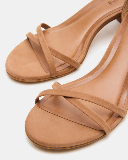 Steve Madden RAE Tan Nubuck Strappy Block Heel Women's Sandal