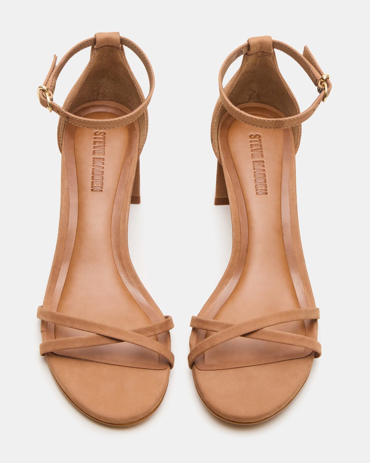 Steve Madden RAE Tan Nubuck Strappy Block Heel Women's Sandal