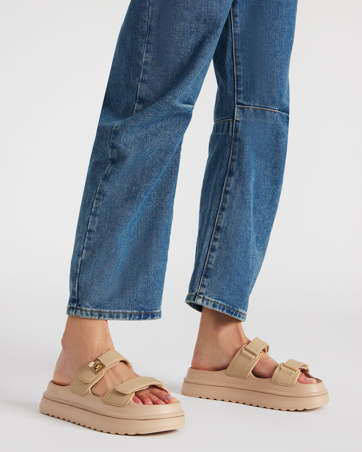 Steve Madden BIGSCHMONA JELLY Natural Women's Platform Slide Sandal