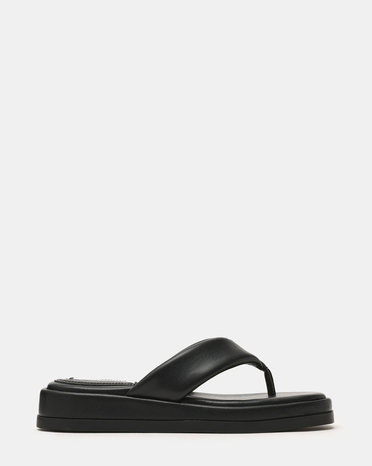 Steve Madden BELLA Black Thong Square-Toe Platform Women's Sandal