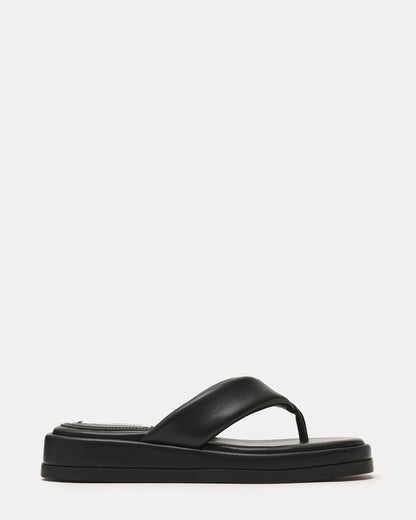 Steve Madden BELLA Black Thong Square-Toe Platform Women's Sandal