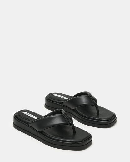 Steve Madden BELLA Black Thong Square-Toe Platform Women's Sandal
