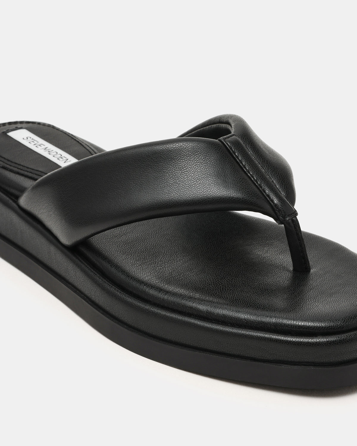 Steve Madden BELLA Black Thong Square-Toe Platform Women's Sandal