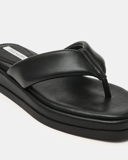 Steve Madden BELLA Black Thong Square-Toe Platform Women's Sandal