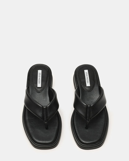 Steve Madden BELLA Black Thong Square-Toe Platform Women's Sandal