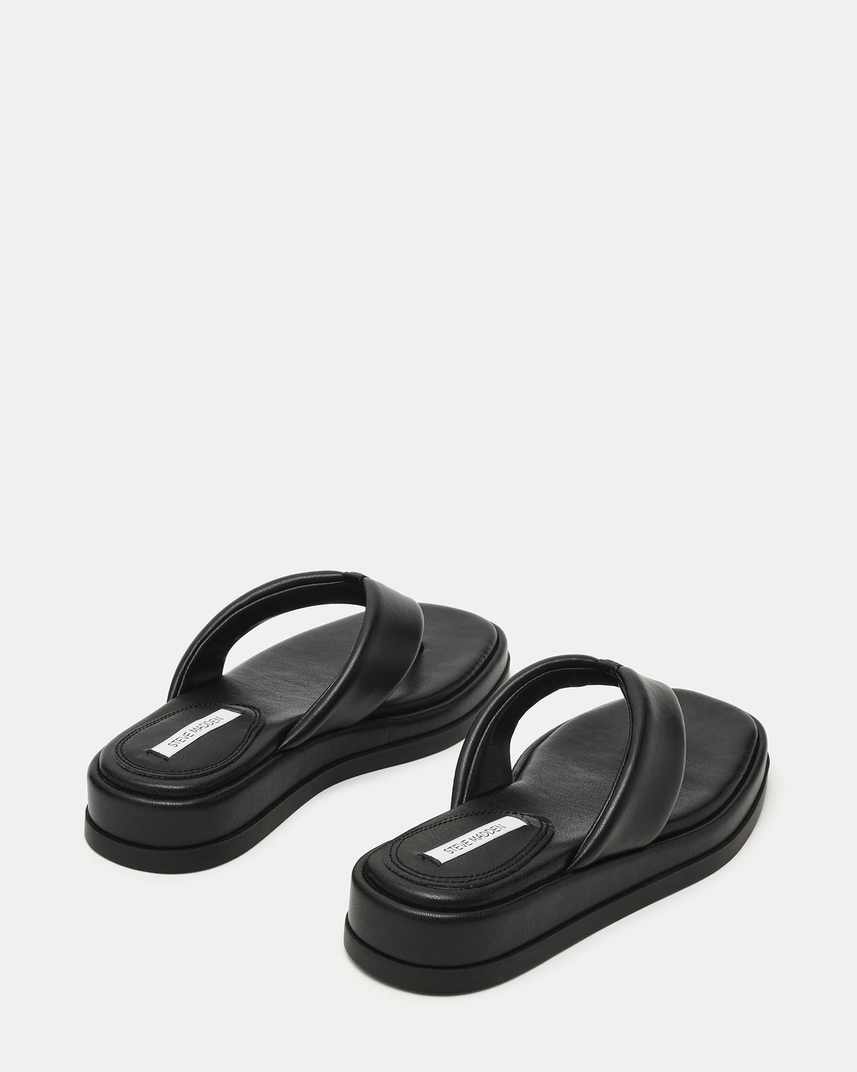 Steve Madden BELLA Black Thong Square-Toe Platform Women's Sandal